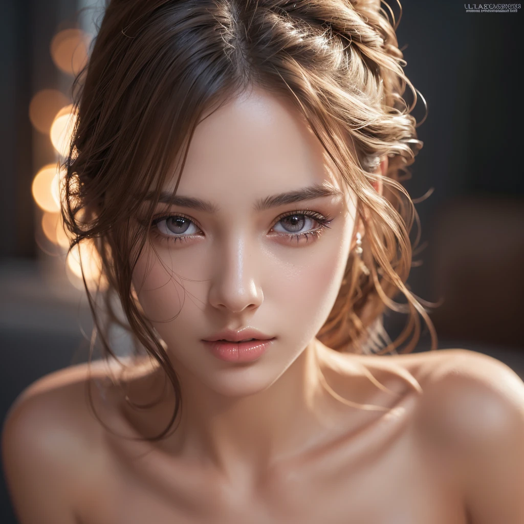 a naked girl, 1girl, nude, realistic, detailed face, beautiful detailed eyes, beautiful detailed lips, extremely detailed eyes and face, long eyelashes, beautiful skin, graceful pose, soft lighting, cinematic lighting, warm color tones, ultra-detailed, 8k, high resolution, best quality, photorealistic, masterpiece, digital art