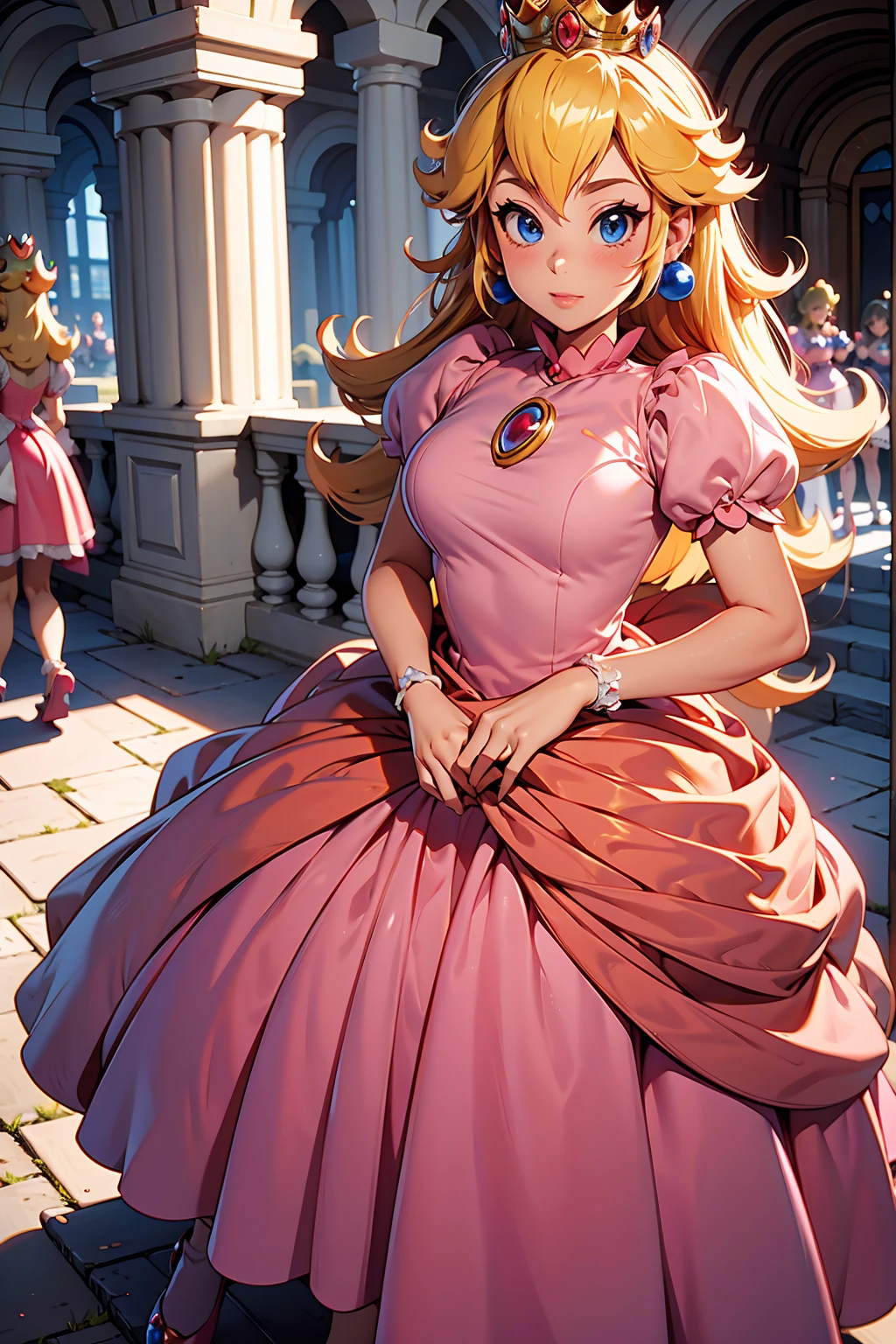 Princesa peach, peach princess dress,
