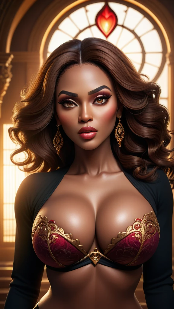 cinematic lighting, full body shot, beautiful detailed eyes, beautiful detailed lips, extremely detailed face and skin, long eyelashes, thin waist, hourglass figure, heart-shaped hips, large breasts, full body portrait, photorealistic, 8k, hyper detailed, masterpiece, dramatic lighting, intricate details, high quality, detailed shading, volumetric lighting, natural skin texture, realistic hair, dynamic pose