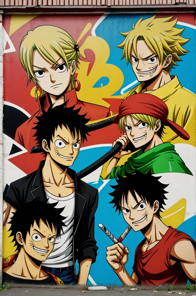 Graffiti with zoro luffy and sanji
