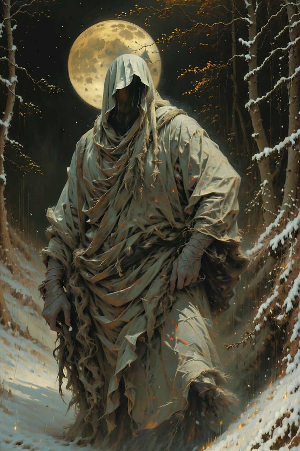 (best quality, 4k, highres, masterpiece:1.2), ultra-detailed, (realistic, photorealistic, photo-realistic:1.37), a wolf dressed as a soldier stands in the rain, holding a ak-47 . He is surrounded by a dense forest, alive with the sounds of nature. It's a moonlit night, and the darkness adds to the mystery