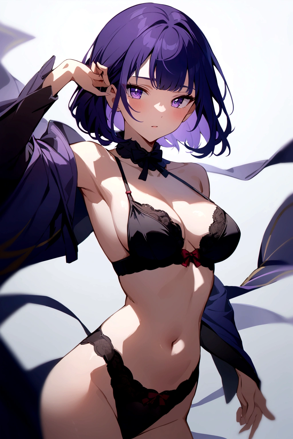 Raiden shojun in black lingerie body completed
