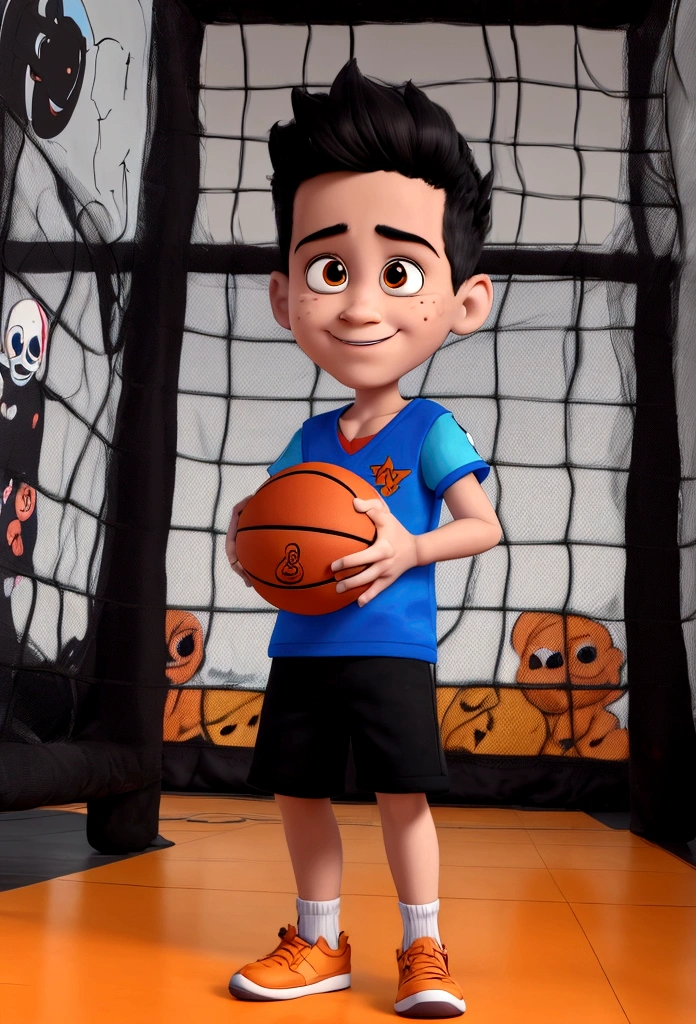 there is a photo of a boy with a basketball and many other toys, cartoon artwork style, hand painted cartoon artwork style, in cartoon style, cute detailed art, highly detailed 8K ❤🔥 🔥 💀 🤖 🚀, 3d cartoon, anime 3 d art, cartoon artworkstyle, cartoon artwork, super detailed detail, Cute cartoon style, high quality fanart