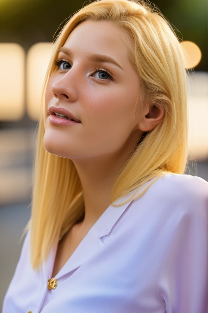 a beautiful blonde woman, sunset, beautiful golden blonde hair, detailed eyes, beautiful detailed lips, extremely detailed face, long eyelashes, beautiful detailed portrait, selfie dans le lit,(best quality,4k,8k,highres,masterpiece:1.2),ultra-detailed,(realistic,photorealistic,photo-realistic:1.37),HDR,studio lighting,ultra-fine painting,sharp focus,physically-based rendering,extreme detail description,professional,vivid colors,bokeh,portrait