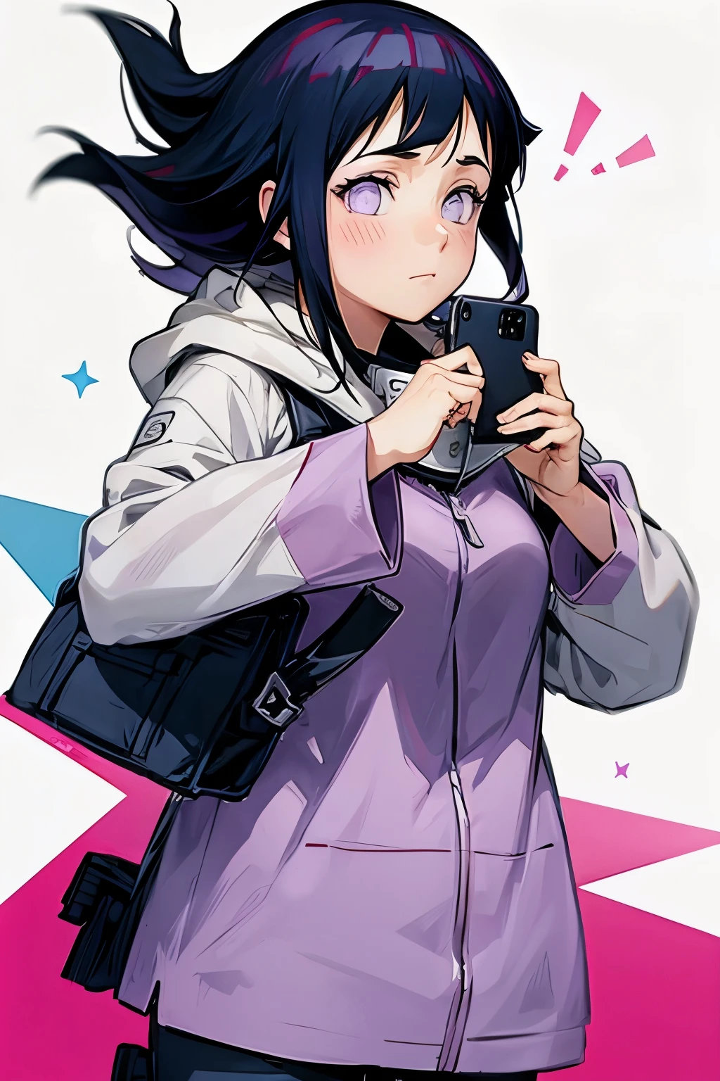 Hinata holding phone