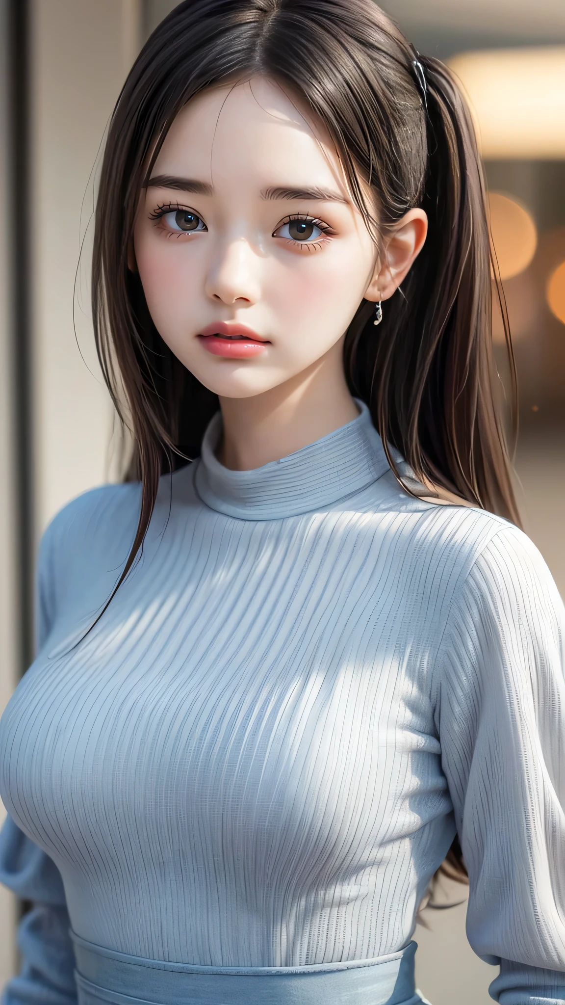 (random cute clothed:1.5),(Thin type:1.5),(large breasts),(random hairstyle),(Highest image quality, (8K), Ultra-realistic, Best Quality, High quality, High Definition, high quality texture, high detailing, Beautiful detailed, fine detailed, extremely details CG, Detailed texture, realistic representation of face, masterpiece, presence)