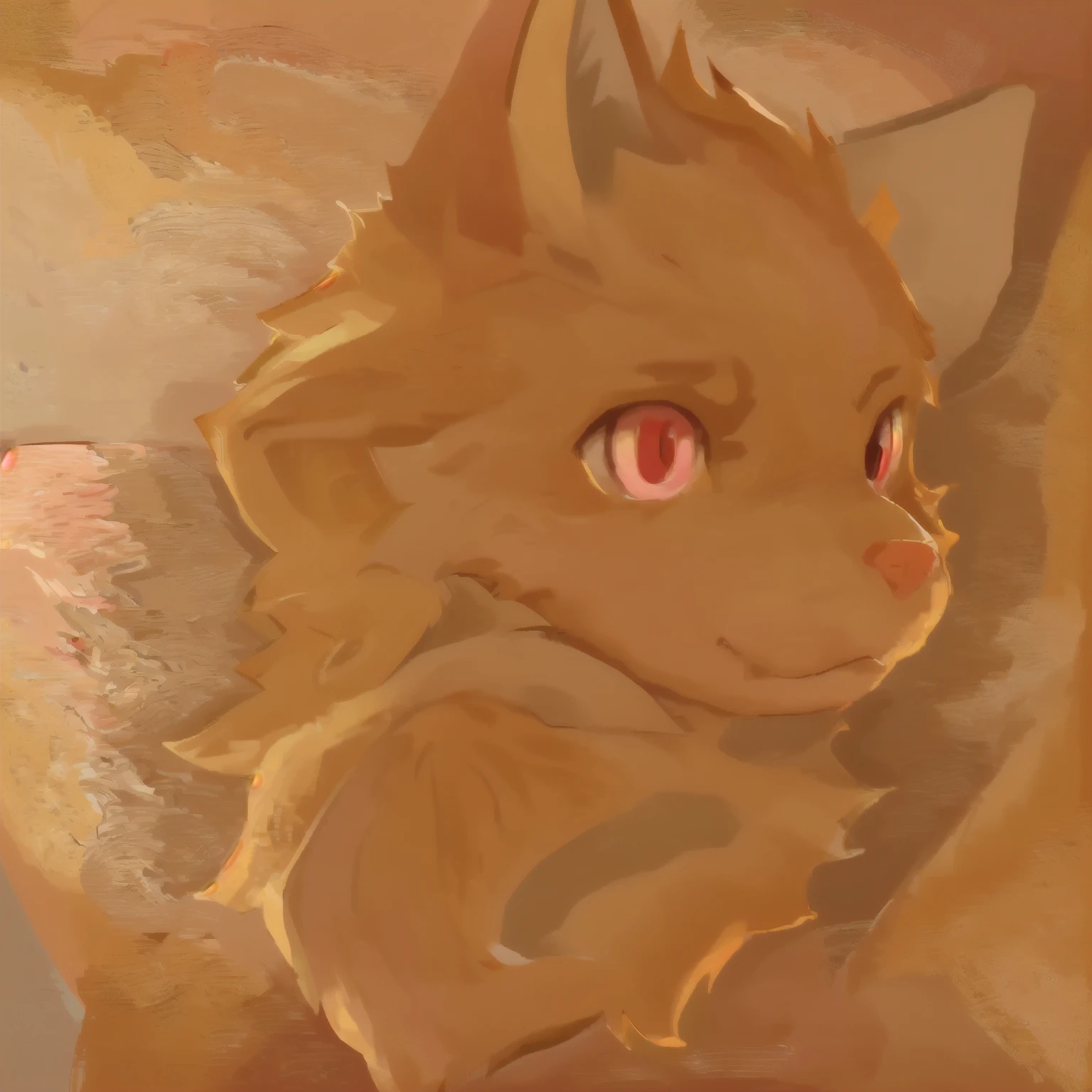 there is a drawing of a cat with a big head, furry wolf, furry character portrait, anthro wolf face, lineless, fursona art, wolf ears, anthro portrait, realistic anime cat, with pointy ears, professional furry drawing, wolf fursona, painted in anime painter studio, highres, high quality portrait, retarded wolf portrait