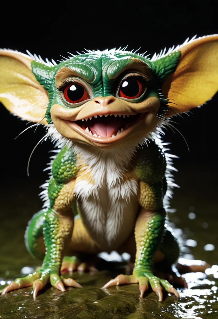 (((Extreme close-up Gremlins front images color images Splash))),(((greta))) 