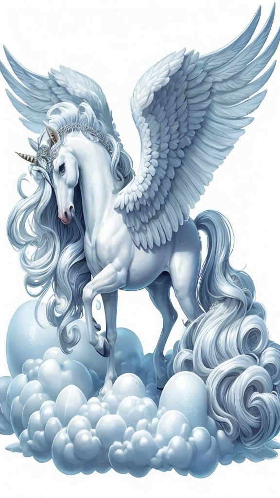 Wide spread wings, realistic and clear, on a pure white background