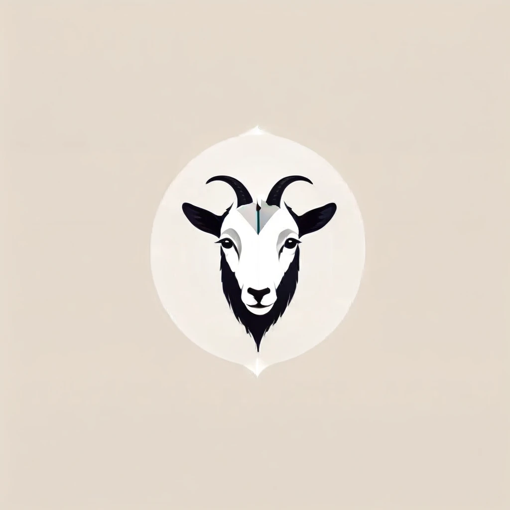 Geometric  abstract logo, simplicity, minimal, symmetry, goat