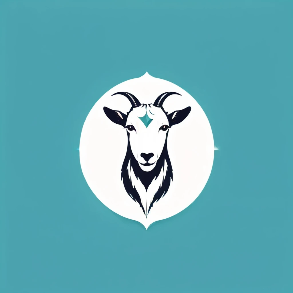 Geometric abstract logo, simplicity, minimal, symmetry, goat