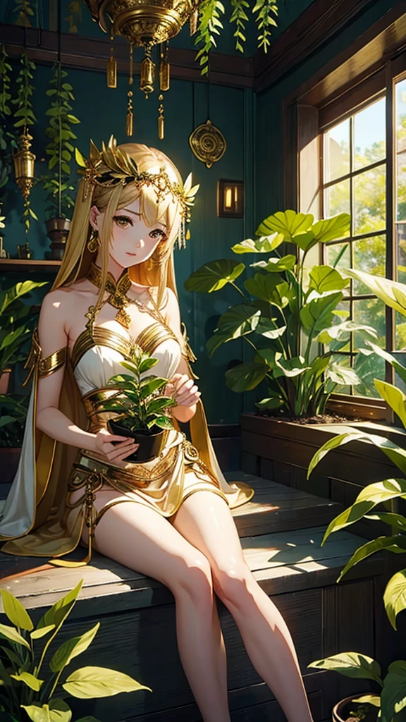goddess、gorgeous、gold、Plants、
