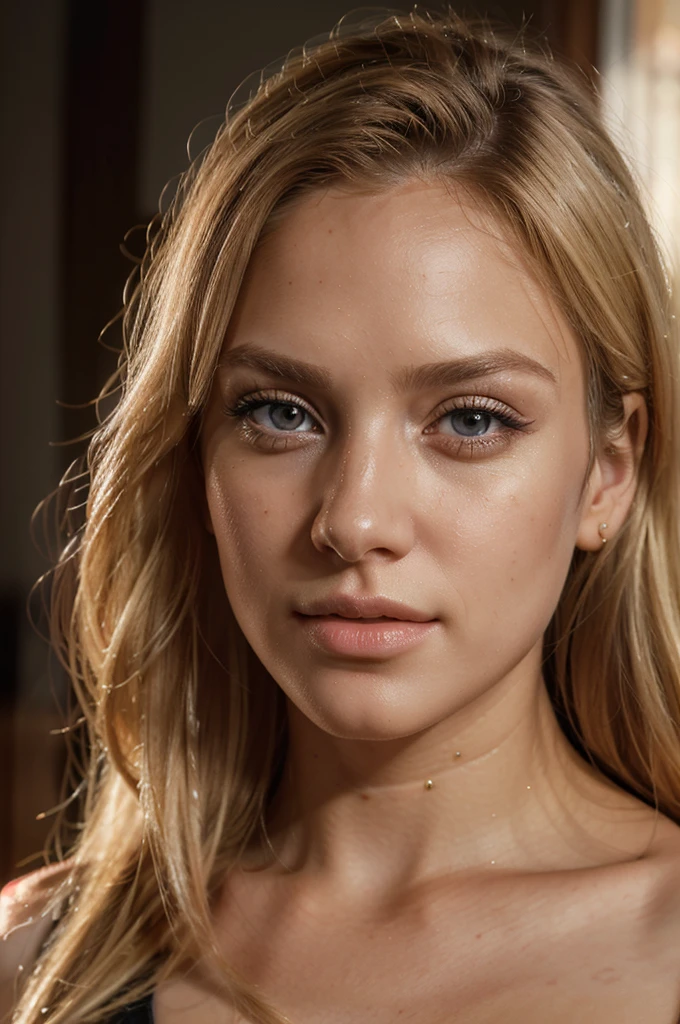 a beautiful blonde woman, sunset, beautiful golden blonde hair, detailed eyes, beautiful detailed lips, extremely detailed face, long eyelashes, beautiful detailed portrait, photo en selfie,(best quality,4k,8k,highres,masterpiece:1.2),ultra-detailed,(realistic,photorealistic,photo-realistic:1.37),HDR,studio lighting,ultra-fine painting,sharp focus,physically-based rendering,extreme detail description,professional,vivid colors,bokeh,portrait
