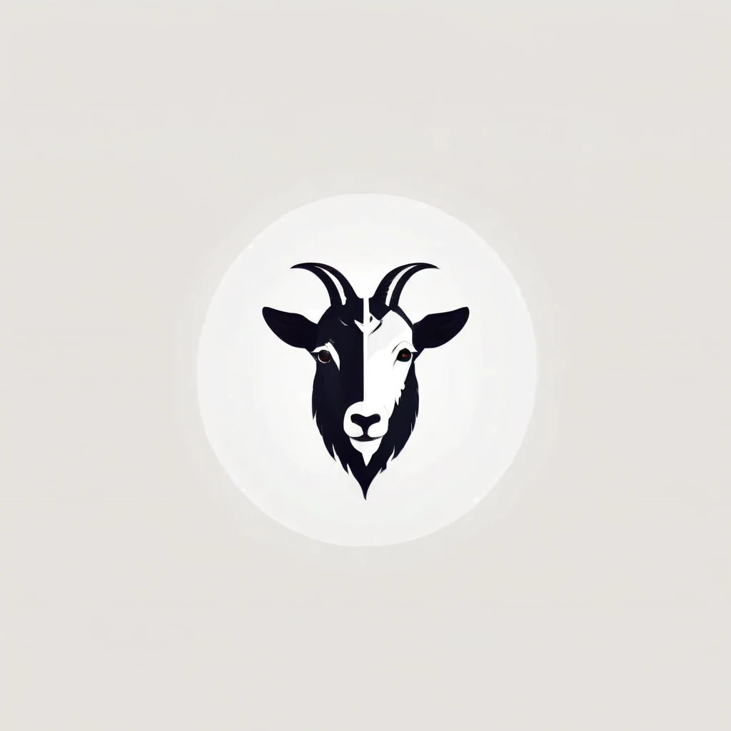 Geometric abstract logo, simplicity, minimal, symmetry, goat, minimalistic