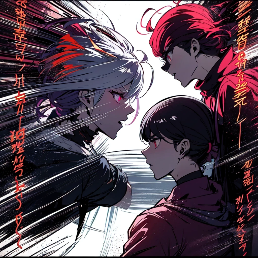 masterpiece,best quality,shadowboxing、Heavy fists, powerful explosive power, dynamic lines,uppercuts,Rough action lines,ferocious expression,Double Exposure,The clash of darkness and light,ninja,perfect girl,flames attached to the body, fight、glowing amber eyes,perfect detailed lighting,messy hair,punch,Cross Counter (The screen shattering effect appears where the fist strikes) fight scene