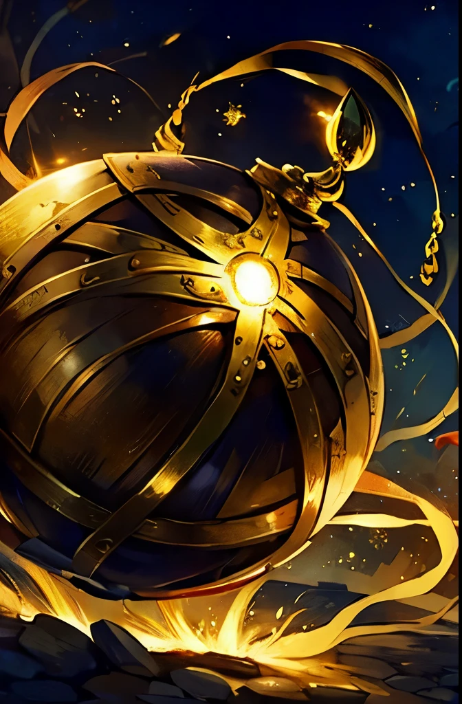 Large sphere of golden energy