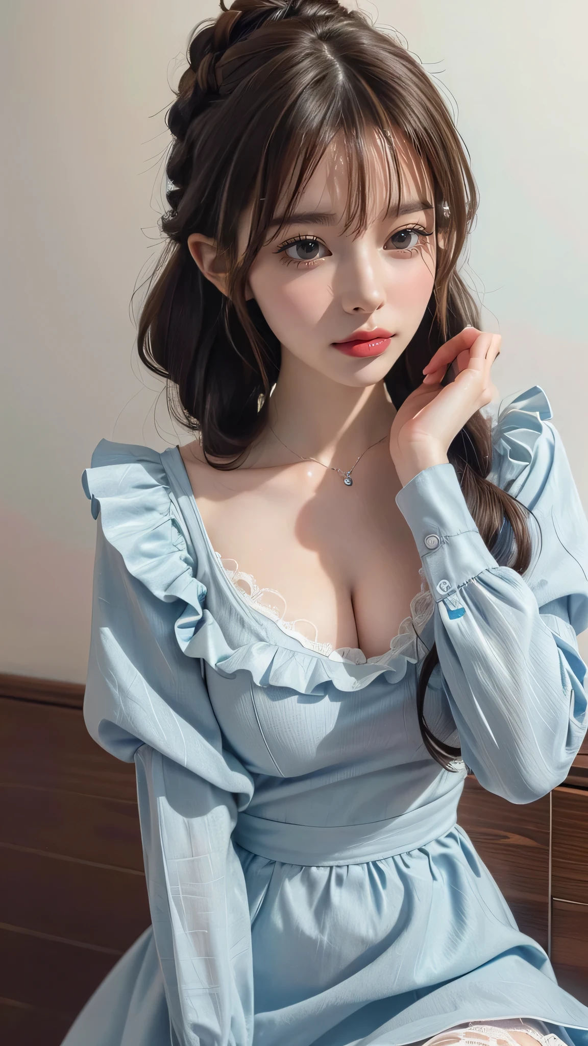 (random cute clothed:1.5),(Thin type:1.5),(large breasts),(random hairstyle),(Highest image quality, (8K), Ultra-realistic, Best Quality, High quality, High Definition, high quality texture, high detailing, Beautiful detailed, fine detailed, extremely details CG, Detailed texture, realistic representation of face, masterpiece, presence)