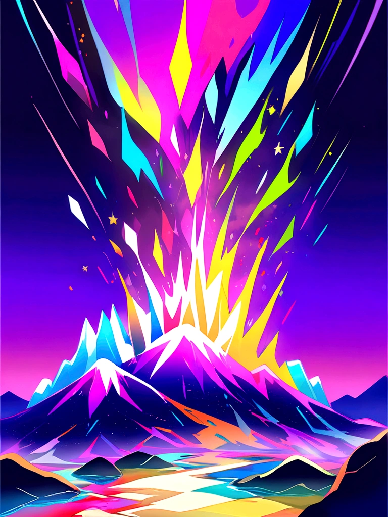 Venezuela mountain with purple sky and many stars