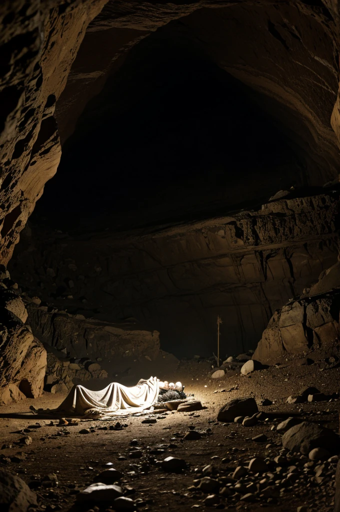 Corpse in a cave