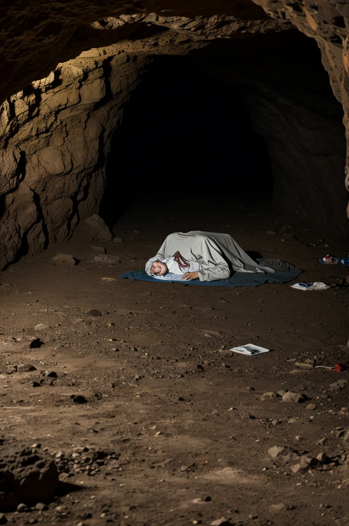 Corpse in a cave