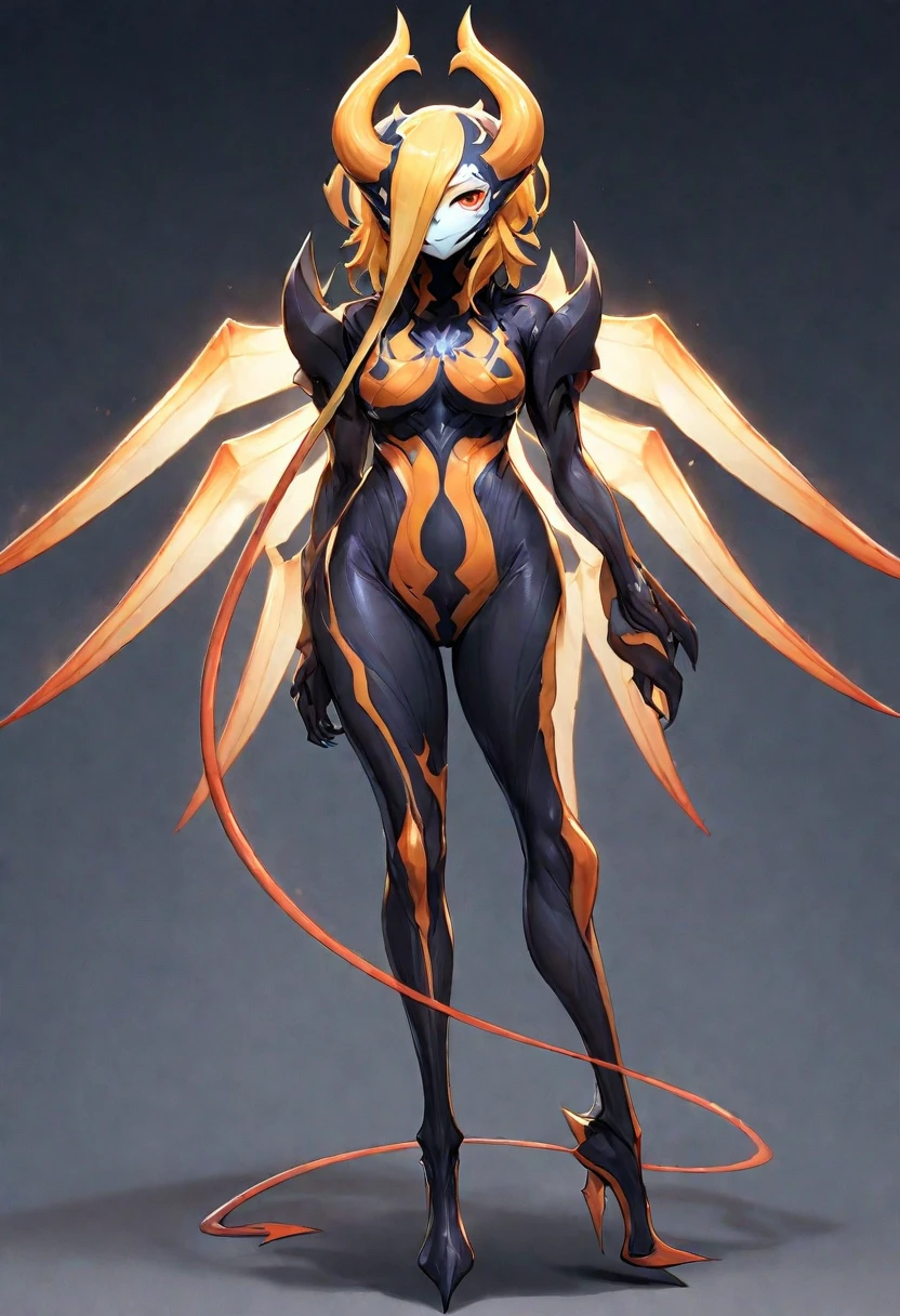 ((Whole body):1.5), browsing caution, full-body concept art, {(((1 woman fused with Lenamomon))}, {wearing a full-body suit of Lenamo skin and a full-face mask of Lenamon skin)}, {((fusion with Lenamon))}, {(life clothes)}, {((fallen into evil, Fox Monster)}, {(full skin suit)}, 16K, high quality, attention to details, ultra-high resolution,