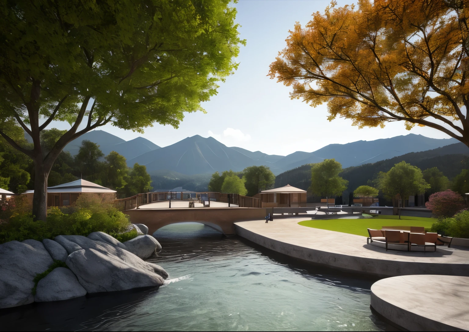 3D rendering effect,jade stone,architecture,Chinese style,architecture china antigua,PATIO,Pavilion,bridge,rock,mountain,rivers,Golden colour,pino,mountains and rivers,peach blossom,Bush,Miniature landscape,3D,depth of field,Masterpiece,Best Quality,Very detailed,amazing,finely detail,extremely detailed CG unity 8k wallpaper,score:>=60,incredibly absurd,wallpaper,realist,real,Photo,landscape,foreshortening,Minimal,