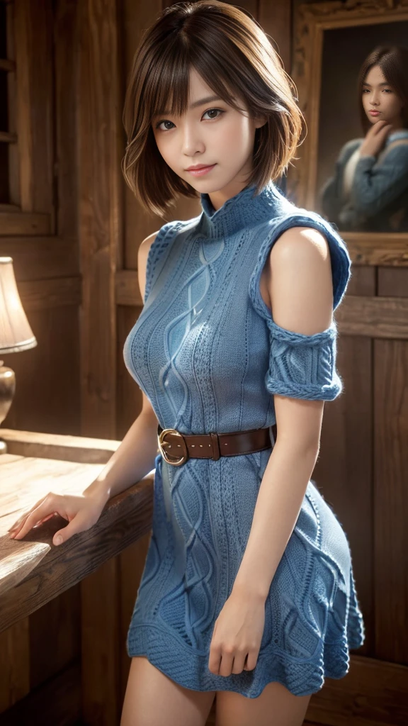 (A masterpiece of image quality in 8K),(from below:1.2),(Beautiful Allafed Woman),(((emphasizing breasts:1.0))),(Dynamic angles),(Dynamic and sexy bending pose:1.3),(sit a chair:1.3),(Short hair in shiny silver and orange inner colors,(perky chest:1.1), (pointed chest:1.3),small full breasts,Disturbance of clothing due to movement,breast slip,(Ponytail twisted buns adorned with elaborate braids and beads,Braided Setup Fishbone Hair,),(see-through bangs),small breasts、(((A white lace apron that shows your bare skin from under your small breasts)))、Blush with embarrassment、Enraptured eyes、A smile that beguiles the viewer、(Look back:1.2)、Look into the photographer,skin glistening with sweat,gazing at viewer,,(Professional Lighting),(8K,masutepiece,top-quality,Ultra-high resolution output image,),(Ultra HD with complex detail image modes),depth of fields,Beautiful hands,Beautiful fingers,Detailed finger features,(Detailed hair features:1.7),detailed facial features,detailed clothes features,