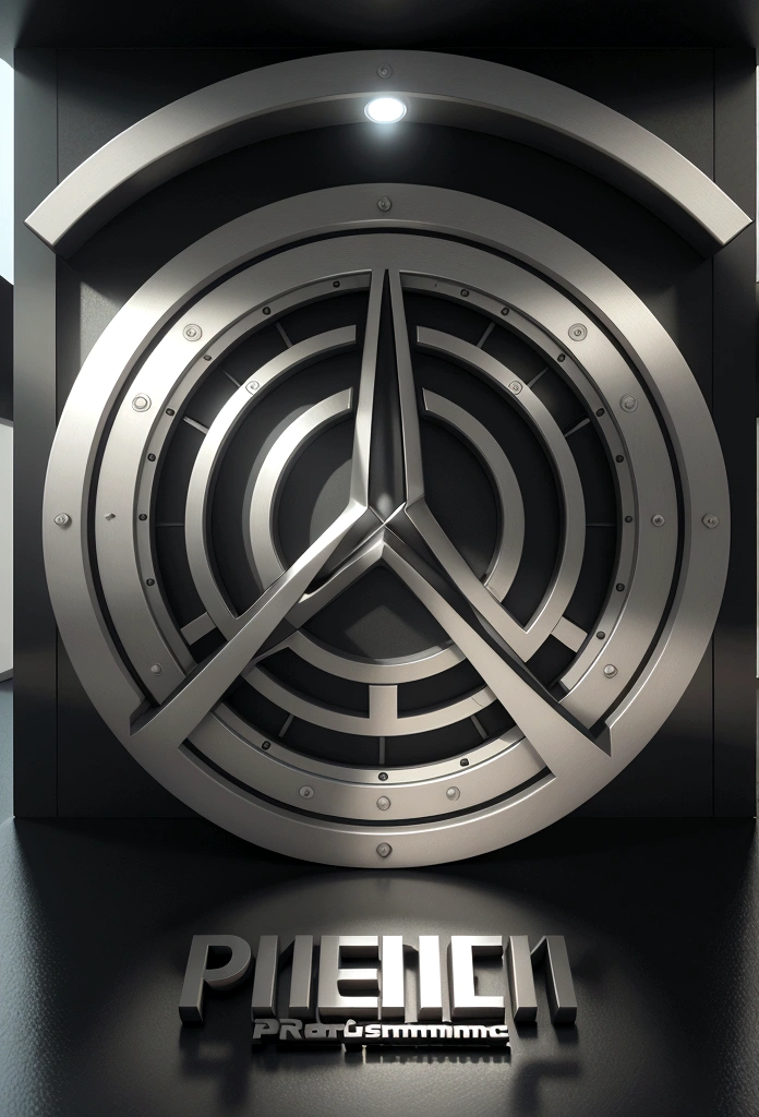 A mesmerizing 3D rendering of the "Pavel Alling" logo, exuding strength and talent. The silver font, on black dondo. The cinematic vibe and architectural influence evoke image quality. In a strategic place place the logo of a photo camera. The intricate design and 3D rendering make it a captivating focal point, immersing the viewer in a world of professionalism. , cinematic, poster, architecture, typography, 3D rendering