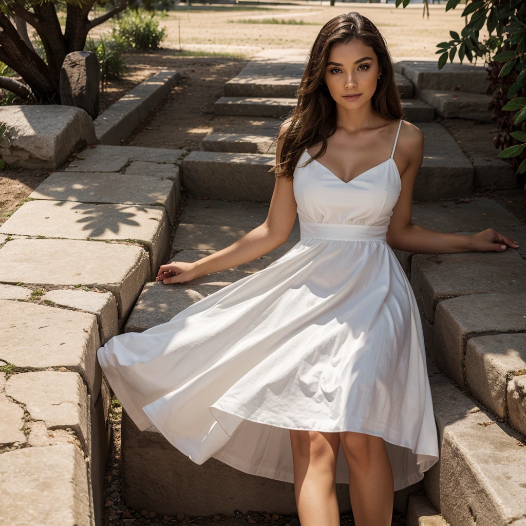 araffe woman in a white dress standing in a field of flowers, wearing a cute white dress, wearing white dress, wearing a white flowing dress, flowing dress, soft silk dress, wearing a white dress, flowing white dress, wearing an elegant dress, white dress, wearing a flowing dress, wearing stunning ivory dress, wearing a white sundress
