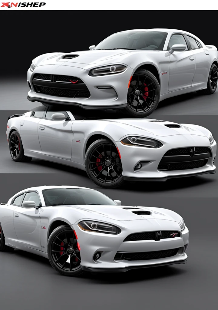 It seems like you're looking for a visual representation of a car that combines the features of a Dodge Viper and a Dodge Charger. I can describe it for you:

Imagine a car with the overall shape and size of a Dodge Charger, but with the sleek, curved lines and aggressive stance of a Dodge Viper. The front end features a split grille and angular headlights, similar to the Viper, while the rear end has a Charger-inspired taillight design. The car has a shorter, more compact body than a traditional Charger, with a more sloping roofline and a distinctive "kick" at the rear wheel wells, reminiscent of the Viper's iconic design. The wheels are a blend of the two styles, with the Charger's five-spoke design and the Viper's aggressive, chunky tires.

Keep in mind that this is a fictional car, and not an actual production vehicle.