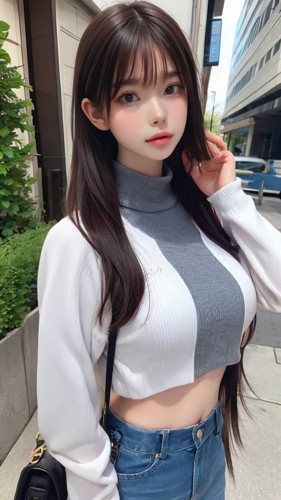 (random boyish fashion),(random cute pose),(random hairstyle),(Thin type),(large breasts:1.5),(Highest image quality, (8K), Ultra-realistic, Best Quality, High quality, High Definition, high quality texture, high detailing, Beautiful detailed, fine detailed, extremely details CG, Detailed texture, realistic representation of face, masterpiece, presence)