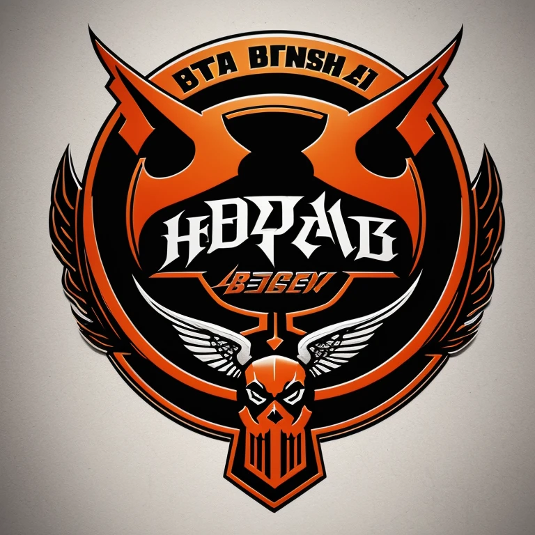 stylish sticker art, create a logo with the following title: (("HEBAT")), subtitle: (("BUKAN BESHE-BESHE")), featuring illustrations of harley davidson motorcycle logo, typography, 3d render, vibrant