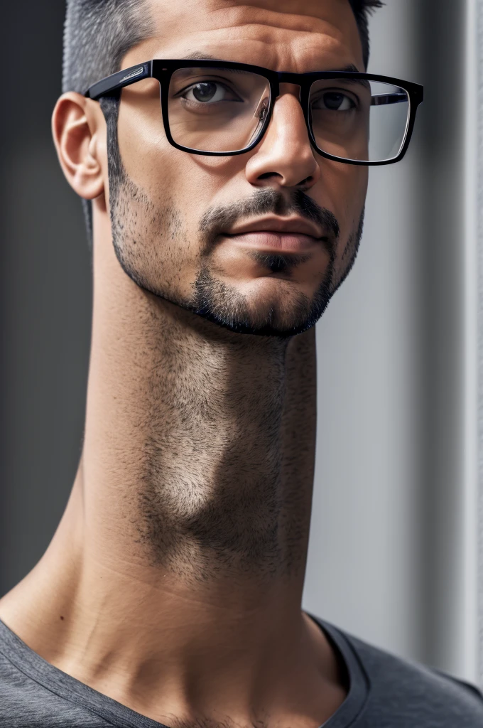 groomed man tall bald 