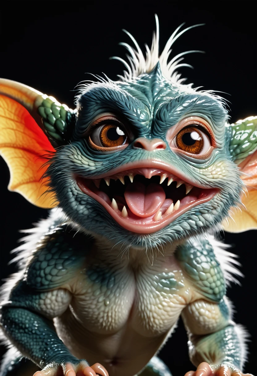 (((Extreme close-up Critters fusion Gremlins front images color images Splash)))