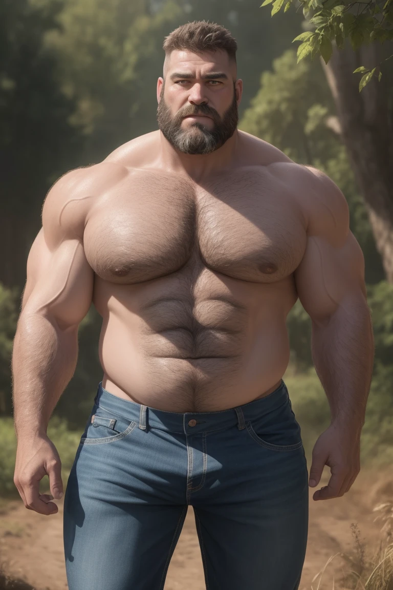8K HIGH RESOLUTION HDR Very Extremely Realistic Very Detailed High Quality Create a professional studio-style 8K HDR Very Real photograph featuring a middle-aged daddy rugged bodybuilder muscle bears man , burly, very realy detailed hairy, 8K very realistic beared big daddy muscle bear, and 8K very realistic detailed rugged burly man in shorts. Very Realistic detailed shorts, very realistic hair, very realistic beards, very realistic thick chubby fat neck, very realistic neck lines, very realistic detailed neck, very realistic belly, very realistic burly chest, very realistic detailed hairy burly strong chest and arms, very realistic detailed hairy burly strong chest and arms, very realistic pecs, very realistic burly muscle bear body, very realistic nipples, very realistic burly muscle bear body, very realistic face, very realistic detailed face, very realistic eyes, very realistic detailed eyes, very realistic pupils, very realistic detailed pupils, very realistic nose, very realistic ears, very realistic facial features, very realistic burly arms, very realistic elbows, very realistic hands, very realistic pecs, very realistic bellybutton, very realistic human man body, very realistic bellybutton, very realistic wrists, very realistic fingers, very realistic fingernails, very realistic shoulders, very realistic mouth, very realistic lips, very realistic detailed skin, very realistic skin, very realistic mens clothing, very realistic detailed mens clothing. 8K HDR Very Realistic Hairy Bearded Burly Muscle bear Photoshoot, A very realistic burly muscle bear man in a Farm, 8K HDR Very Realistic Intricately Detailed, 8K HDR very realistic detailed Farm surroundings, 8K HDR very realistic surroundings lighting, No Deformities, captured with a 85mm lens by a world famous photographer, 8K HDR Very Ultra Realistic and 8K HDR Very Realistic Photograph, 8K HDR Clear HDR Quality full with very realistic real details