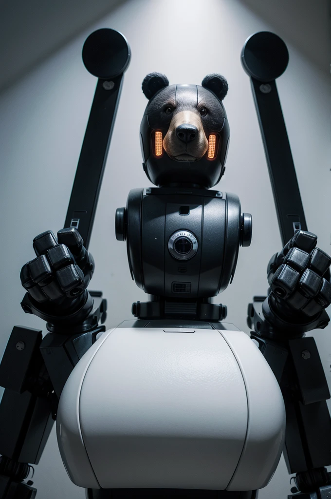 Bear-shaped killer robot from a 2000s-style horror movie