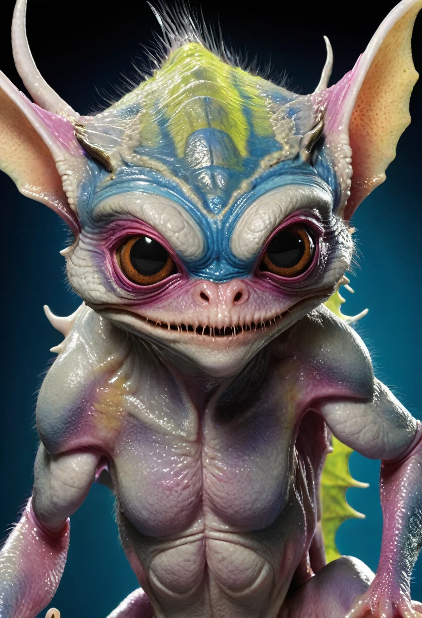 (((Extreme close-up strange creatures Critters merged with a Gremlins front images color images Splash)))