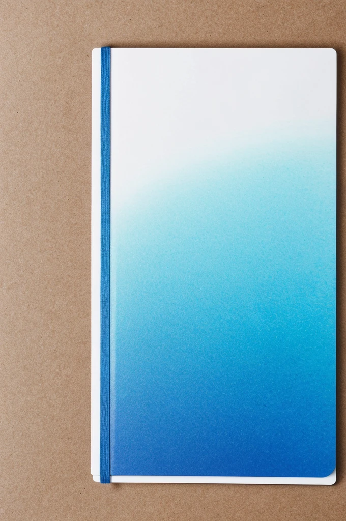 Create a card with a length of 400 and a width of 600 with gradient colors from blue to blue with a notebook inside.