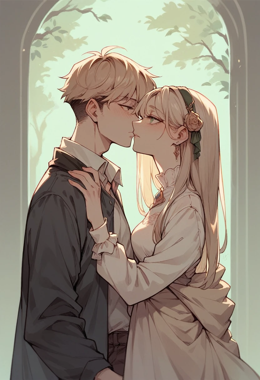 /I hand drawing cartoon style 2d stick figure of a loving couple [ACTION], hearts, very detailed, high quality
