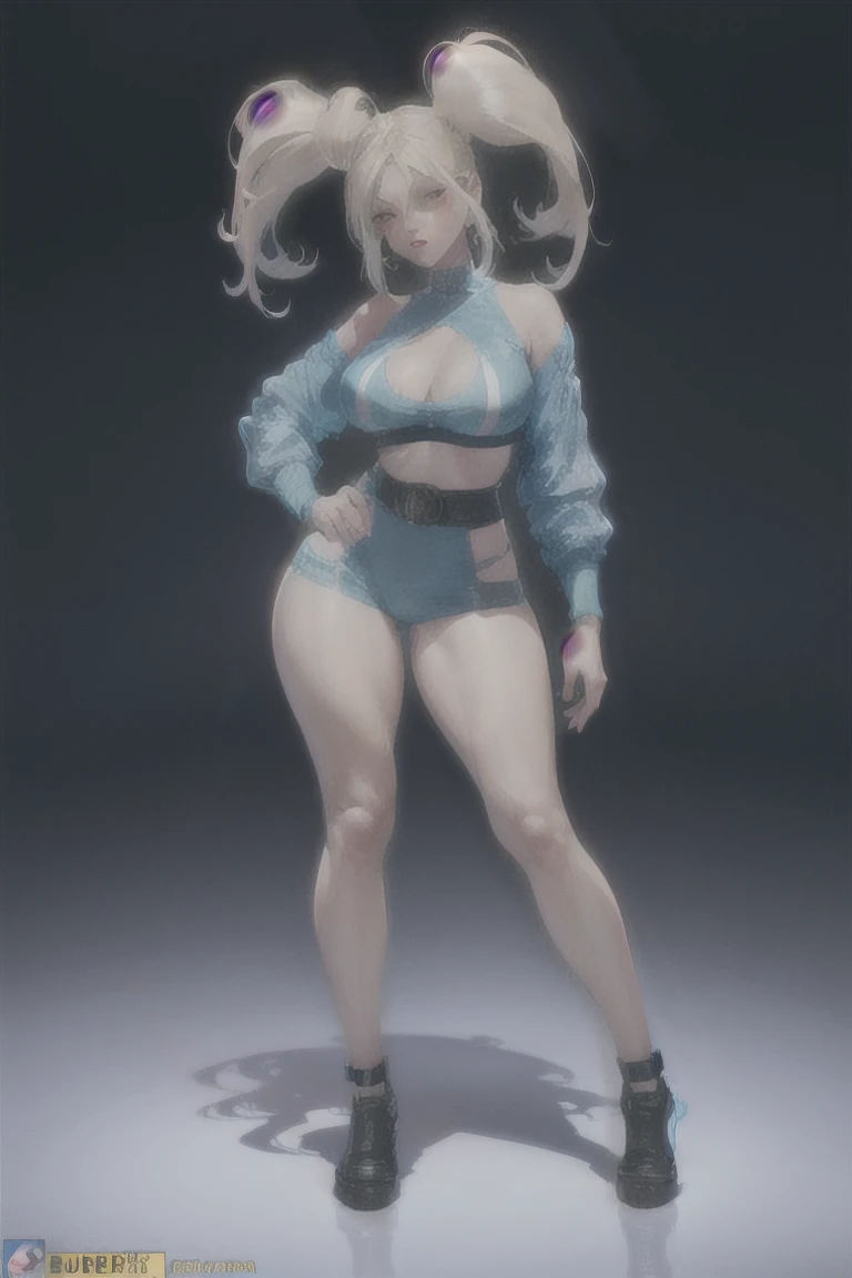 Sexy pose with her characteristic clothes , full body size, full body and shoes, sexy body, detailed body big tits, great figure, ultra detailed, Beauty Model, coquette, burbuja