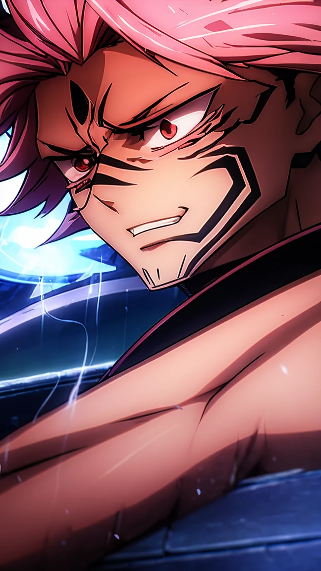 Woman, Ryomen Sukuna, high qualiy, lighting, anger smoke, アニメ