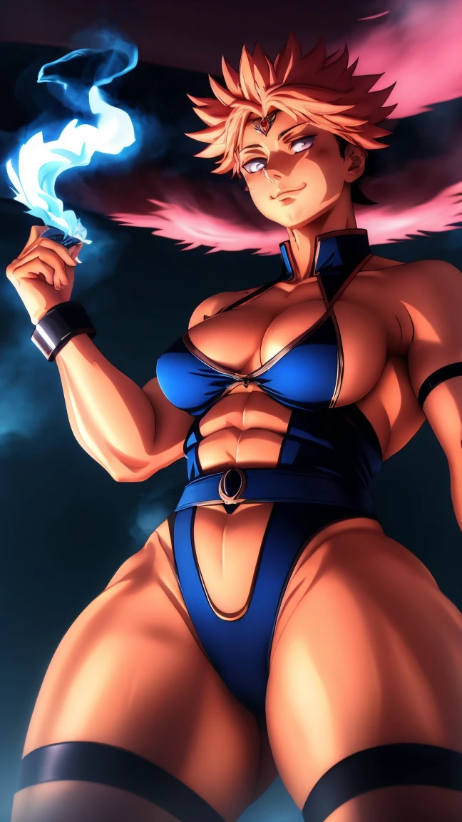 Woman, Ryomen Sukuna, high qualiy, lighting, anger smoke, アニメ, in shape, sensuous, sexly