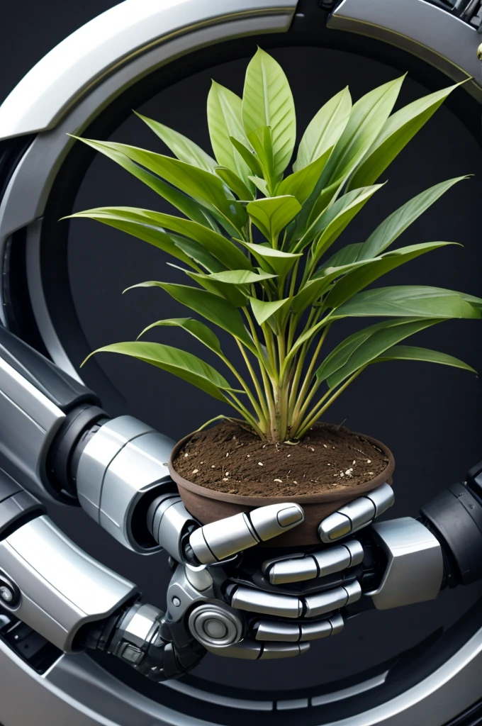 Hands that say robocycle holding a plant