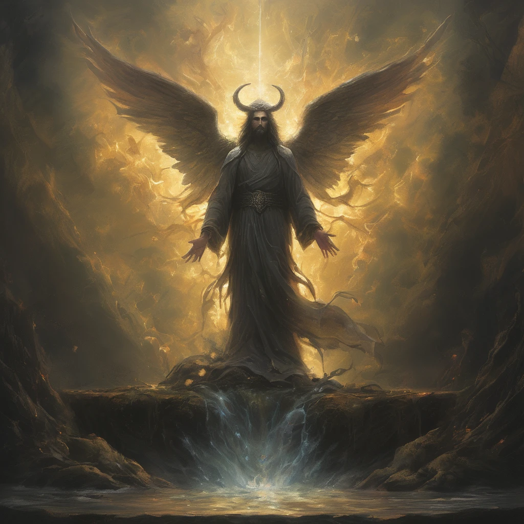 create an image of God, and the angels judging fallen Lucifer