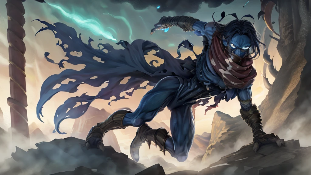 realistic photo of raziel (flying in the sky :1.5) in dark city sky , soul reaver in right hand , wearing neck gaiter , dark fantasy style, ,high res, (detailed realistic image:1), insane details, soft, pupils, (expressive face, detailed face:1), (realistic:1), (photorealistic, photo-realistic:1), full color, (3d:1), (highly detailed:1.2), masterpiece, 8k uhd,