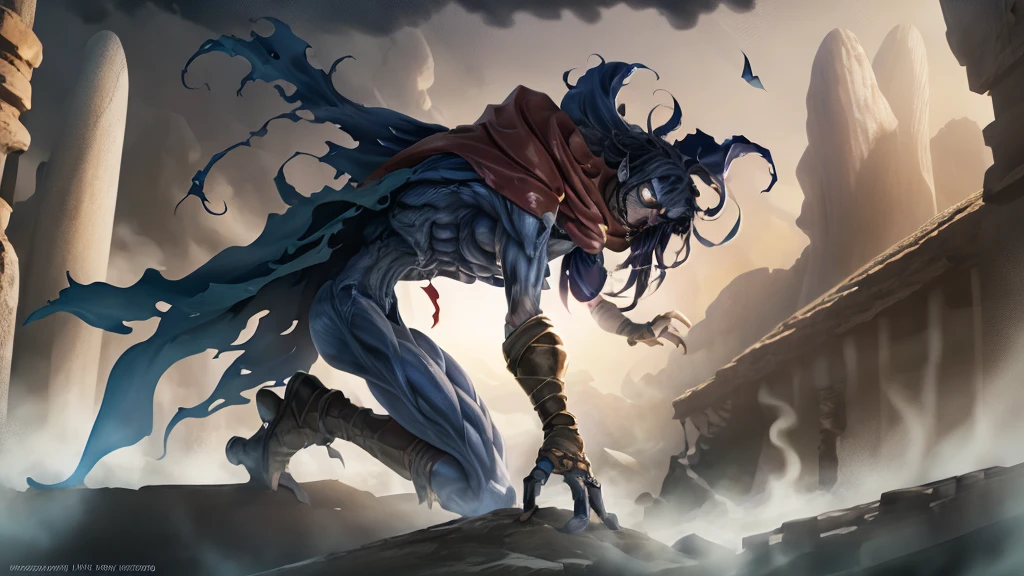 realistic photo of raziel (flying in the sky :1.5) in dark city sky , soul reaver in right hand , wearing neck gaiter , dark fantasy style, ,high res, (detailed realistic image:1), insane details, soft, pupils, (expressive face, detailed face:1), (realistic:1), (photorealistic, photo-realistic:1), full color, (3d:1), (highly detailed:1.2), masterpiece, 8k uhd,