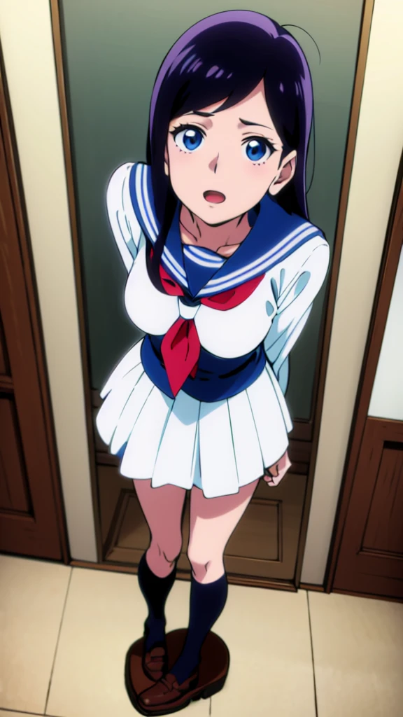 score_9, score_8_superior, score_7_superior, sauce_anime,
Shinobumiyake, Shinobu Miyake, Long Hair, bangs, Purple Hair, Green Eyes, anger,
shirt, Long sleeve, , Seraphim, Sailor collar, neckerchief, red neckerchief, shirt, blue shirt, blue Sailor collar, Blue Skirt,
indoor, classroom, corridor,Tied up with rope,gag,Lying down,Struggling