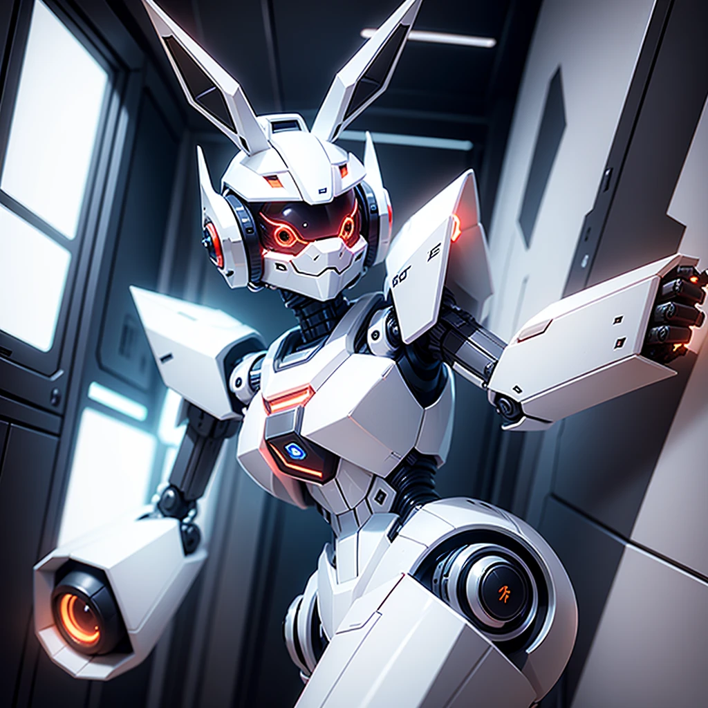 robot rabbit, White color