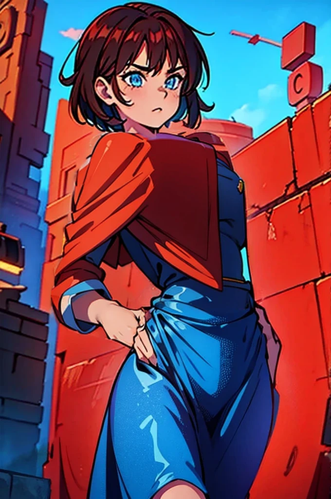 A beautiful shining blue princess dress