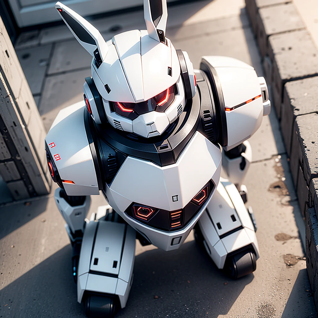 robot rabbit, White color